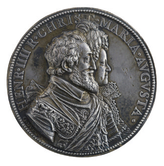 Silver portrait medal of Henry IV and Marie de’ Medici, King and Queen of France