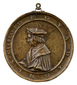 Bronze portrait medal of Tommaso Guadagni wearing a cap