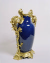 Alternate view of blue porcelain and gilt bronze mounted vase