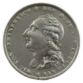 Silver medal inscribed DER DOOD VON LUDWIG XVI KONIG VON FRANKREICH [The death of Louis XVI, Ki…