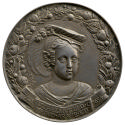 Silver portrait medal of William III of Orange at the Age of Four wearing a lace-trimmed cap wi…