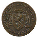 Bronze medal of the coat of arms of Pietro Barbo