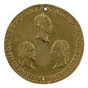 Bronze medal of Henri III (top and center), François II (bottom left), and Charles IX (bottom r…