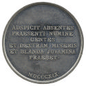 Pewter medal with inscription