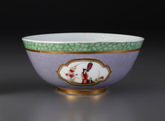 bowl with purple and green glaze