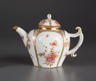 Teapot with floral and gilt decoration 