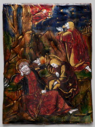 Painted enamel plaque depicting the agony in the Garden of Gethsemane