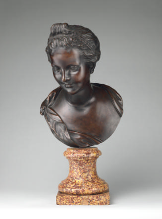 Bronze sculpture of a head of a girl