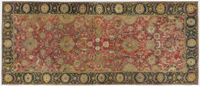 Image of rectangular Persian rug with floral design
