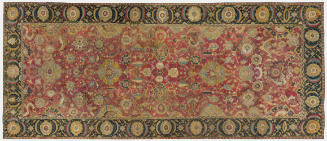 Image of rectangular Persian rug with floral design