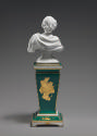 Porcelain Bust of Louis XV on a turquoise pedestal, back view