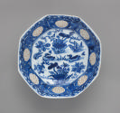Blue and white porcelain octagonal saucer