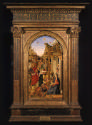 framed tempera painting of the adoration of the magi