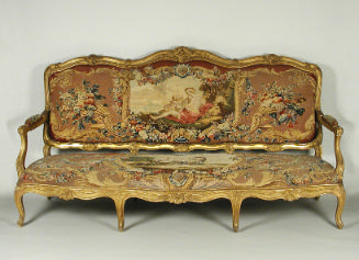 Canapé: Part of a Set of Two Canapés, Eight Armchairs and a Fire Screen Showing Figures and Bir…