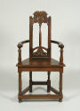 Armchair with Scrollwork Cartouche and Open Back