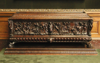Cassone with Reliefs of Caesar, the Slaying of Niobe's Sons (One of a Pair)