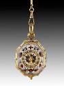 Front view of Pendant Watch with delicate enameld polychrome decoration