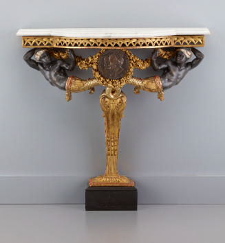 Small Console Table with Supporting Figures of Nubians (One of a Pair)