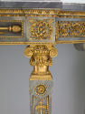 Blue Marble Side Table with Neoclassical Mounts, detail of table leg gilt bronze capital
