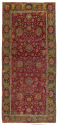 Dark red rectangular Persian rug with floral design