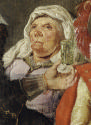 Close up of the figure in the background on the left in the oil painting