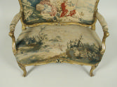 Detail of seat with Beauvais tapestry