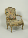 Alternate front view of Armchair with Gilt and Polychrome Frame and Beauvais Tapestry Cover Sho…