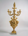 Gilt bronze Candelabrum Vase with Seated Satyresses (One of a Pair)