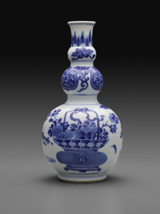 Blue and white porcelain vase with floral decoration.