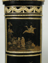 Small Corner Cupboard with Panels of Black-and Gold Tôle, view of top panel