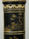 Small Corner Cupboard with Panels of Black-and Gold Tôle, view of top panel