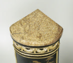 Small Corner Cupboard with Panels of Black-and Gold Tôle, view of top