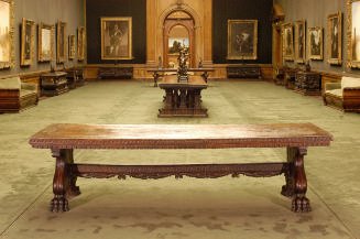 Center Table with Acanthus-Covered Supports and Lion's Paw Feet in West Gallery