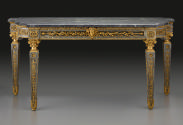 Blue Marble Side Table with Neoclassical Gilt-Bronze Mounts