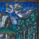 Angel in flight carrying a chalice 