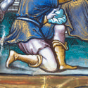 Detail of mans leg and knee