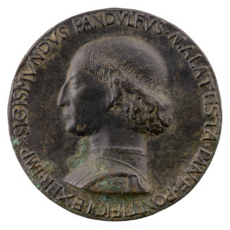 Bronze portrait medal of Sigismondo Malatesta in profile to the left