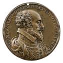 Bronze portrait medal of Jean-Louis de Nogaret de la Valette wearing armor, bearded, in profile…