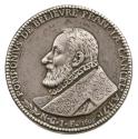 Silver portrait medal of Pomponne de Bellièvre wearing a ruff and wide-collared brocade robe, i…