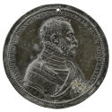 Lead portrait medal of Philippe de Montmorency, Count of Horn wearing armor, a commander’s sash…