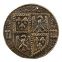 Bronze medal of the coat of arms of Niccolo III d’Este