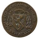 Bronze medal of the coat of arms of Pietro Barbo