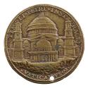 Bronze medal of Saint Peter’s basilica; pearled border