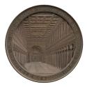 Bronze medal depicting the interior of the Basilica of St. Paul outside the walls in Rome