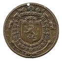 Bronze medal of the crowned arms of Lesdiguières, encircled by the collars of the Order of the …
