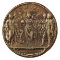 Bronze medal of Marie de’ Medici, Queen of France as Cybele (mother of the gods) with her lion,…
