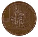 Bronze medal of Louis XVI of France meeting with his family for the last time before being guil…