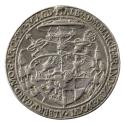 Silver medal depicting the arms of the cardinal