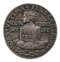 Silver medal depicting a herm with the Roman god Terminus