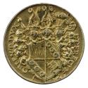 Gilt-silver medal of a quartered shield
